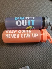 Two Postive Saying Waterbottles Color Changing Used. 21 Ounces