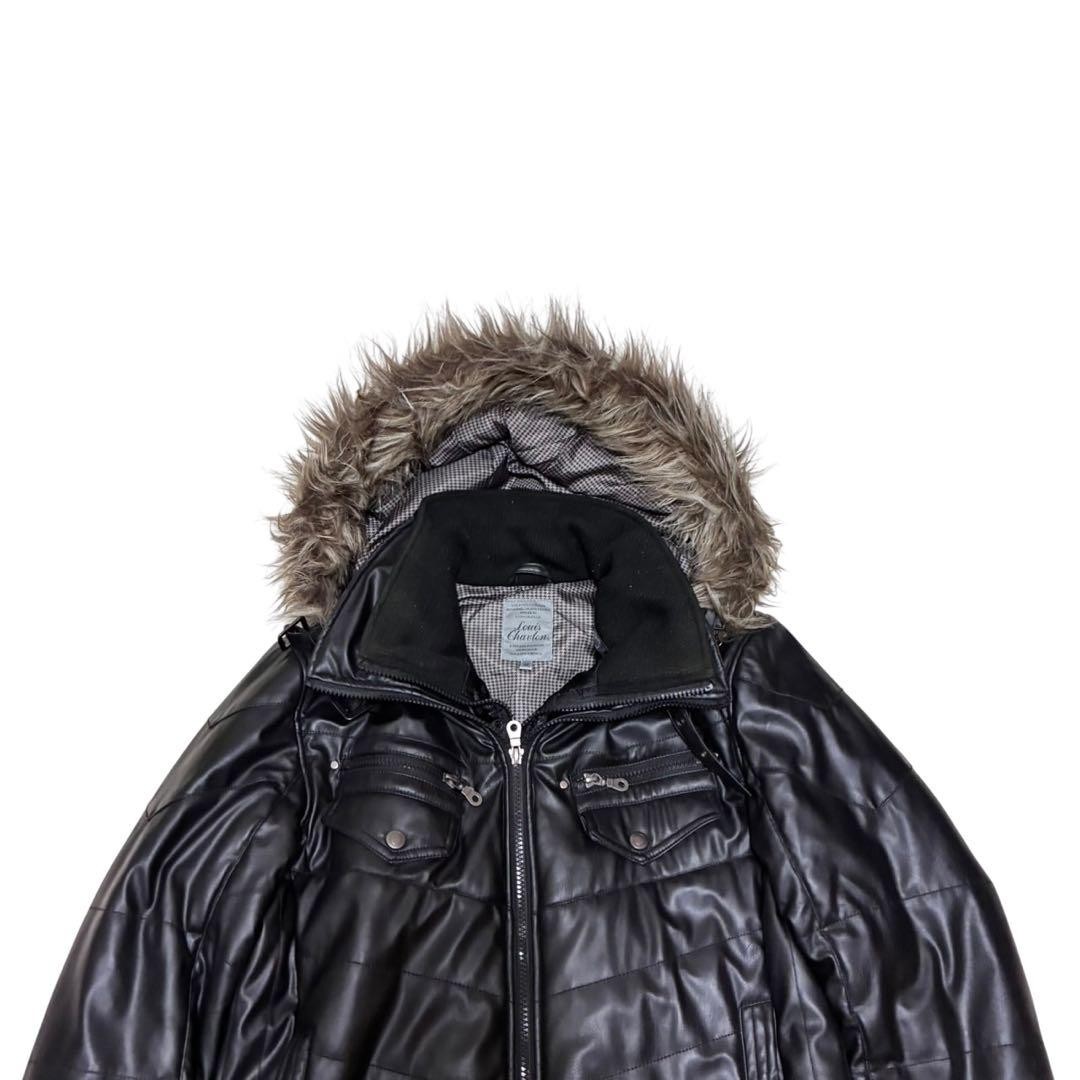 00s  leather down jacket far - image 3