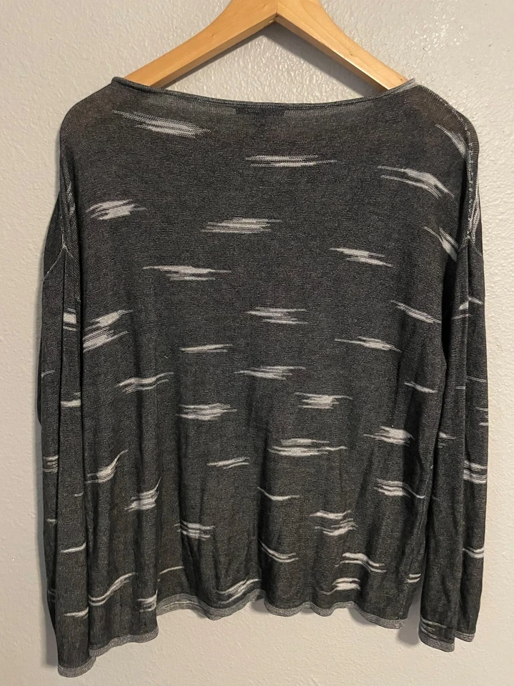 Suéter Eileen Fisher Mujer Pequeño Gris Tencel Lyocell Cuello Barco Hecho en EE. UU. Foto 2 de 4
