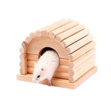 Cabaña de cama de madera para hámster escondite de animales pequeños para mascotas pequeña