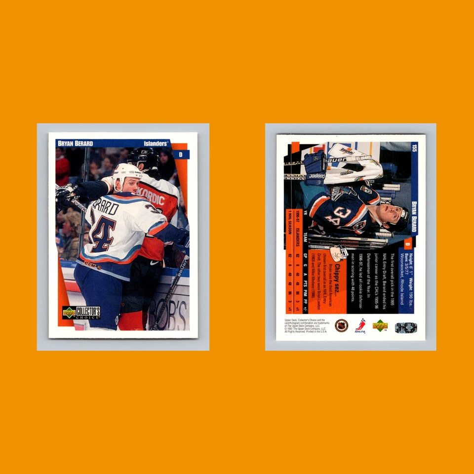 Bryan Berard #155 1997-98 Collectors Choice New York Islanders Hockey Card NHL - Image 3 of 3