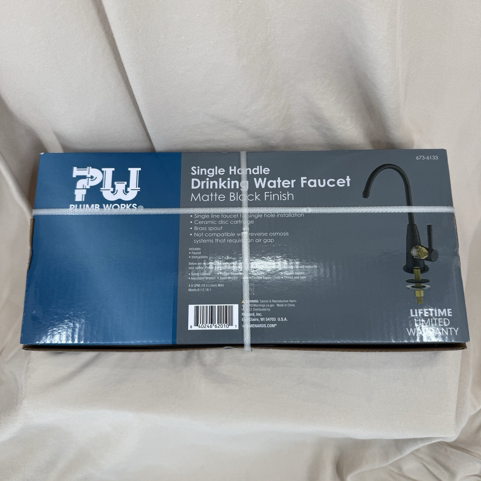 Plumb Works Drinking Faucet for Kitchen Sink Single Hole Matte Black