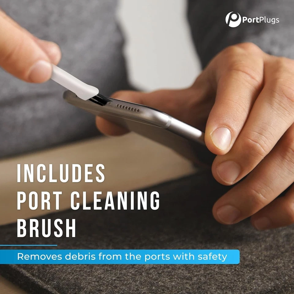 Paquete de 10 cubiertas antipolvo PortPlugs USB C para iPhone 16/15, Galaxy, Pixel, iPad - Negro Foto 4 de 4