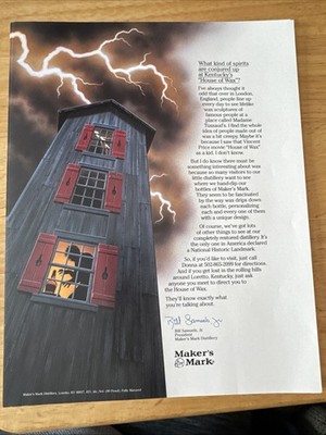 Rare Maker s Mark Promotional Advertising 8  X 11  House Of Wax Halloween