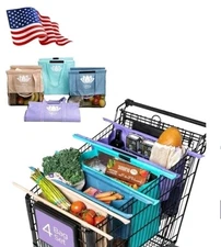Trolley Bags by Lotus Reusable Eco Friendly Grocery Set of 4 with 1 Insulated **