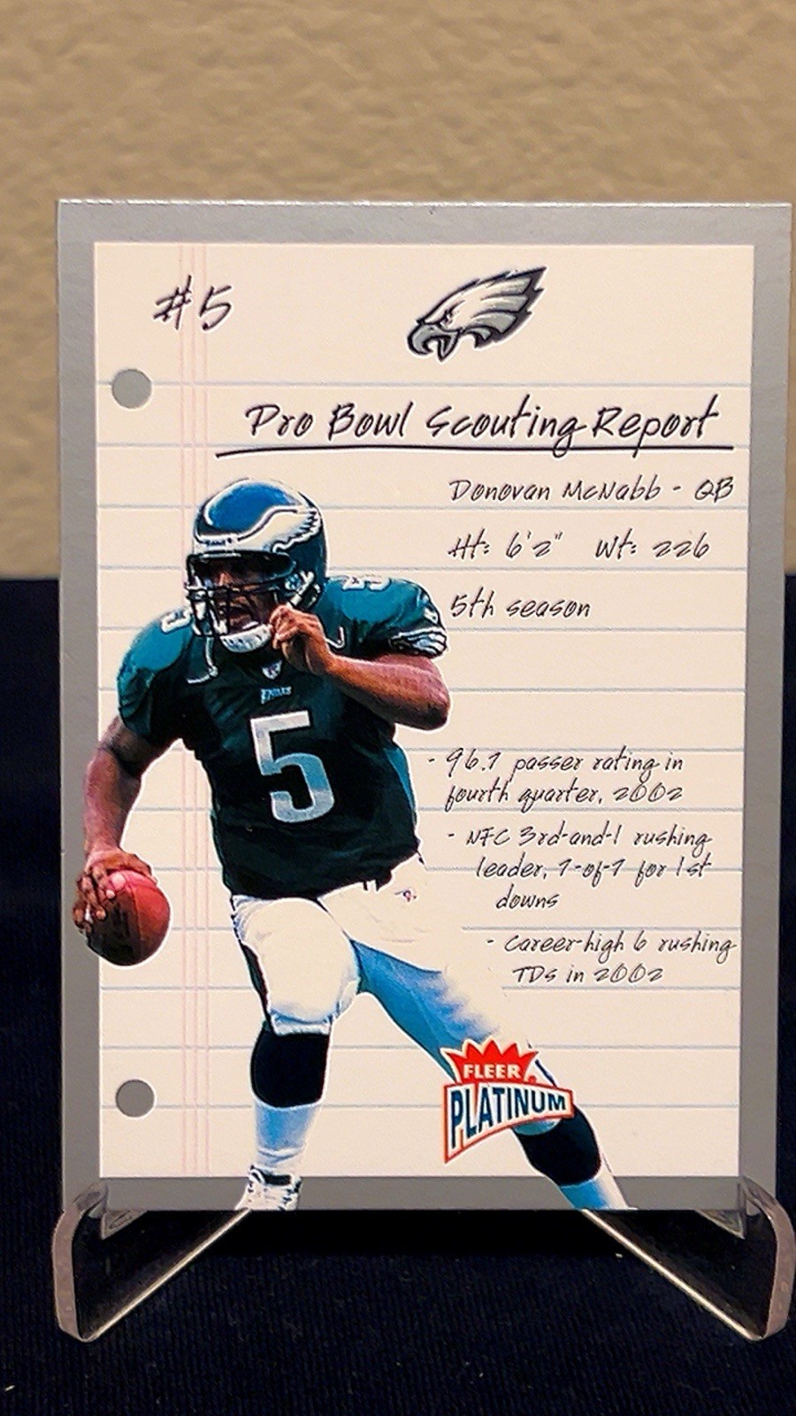 2003 Fleer Platinum Pro Bowl Scouting Report Platinum Donovan McNabb #6 26/100