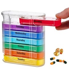 Weekly 7 Day Pill Box 28 Compartment Tablet Organizer Medicine Storage Dispenser