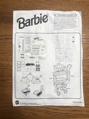 Barbie So Much to Do Post Office Playset INSTRUCTION MANUAL