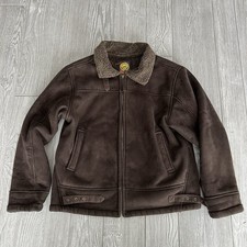 Lee Kids Sherpa Lined Brown Zip Jacket Size M 10/12 Cozy Winter Coat