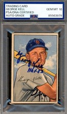 George Kell Gem Mint 10 PSA DNA Signed 1952 Bowman Autograph
