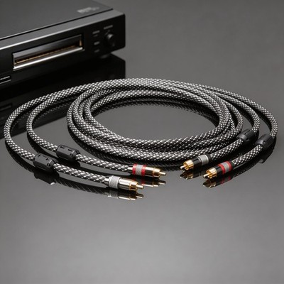 Pair RCA Cable Oxygen-Free Copper Audio Wire Shielded HiFi Interconnect Cable