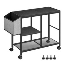 Printer Stand with Storage Bag, 3-Tier Mobile Under Desk Printer Cart with Wh...