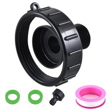 IBC Tote Adapter, 2.44" NPS Fine Thread Female to 3/4" GHT Male Garden Hose Conn