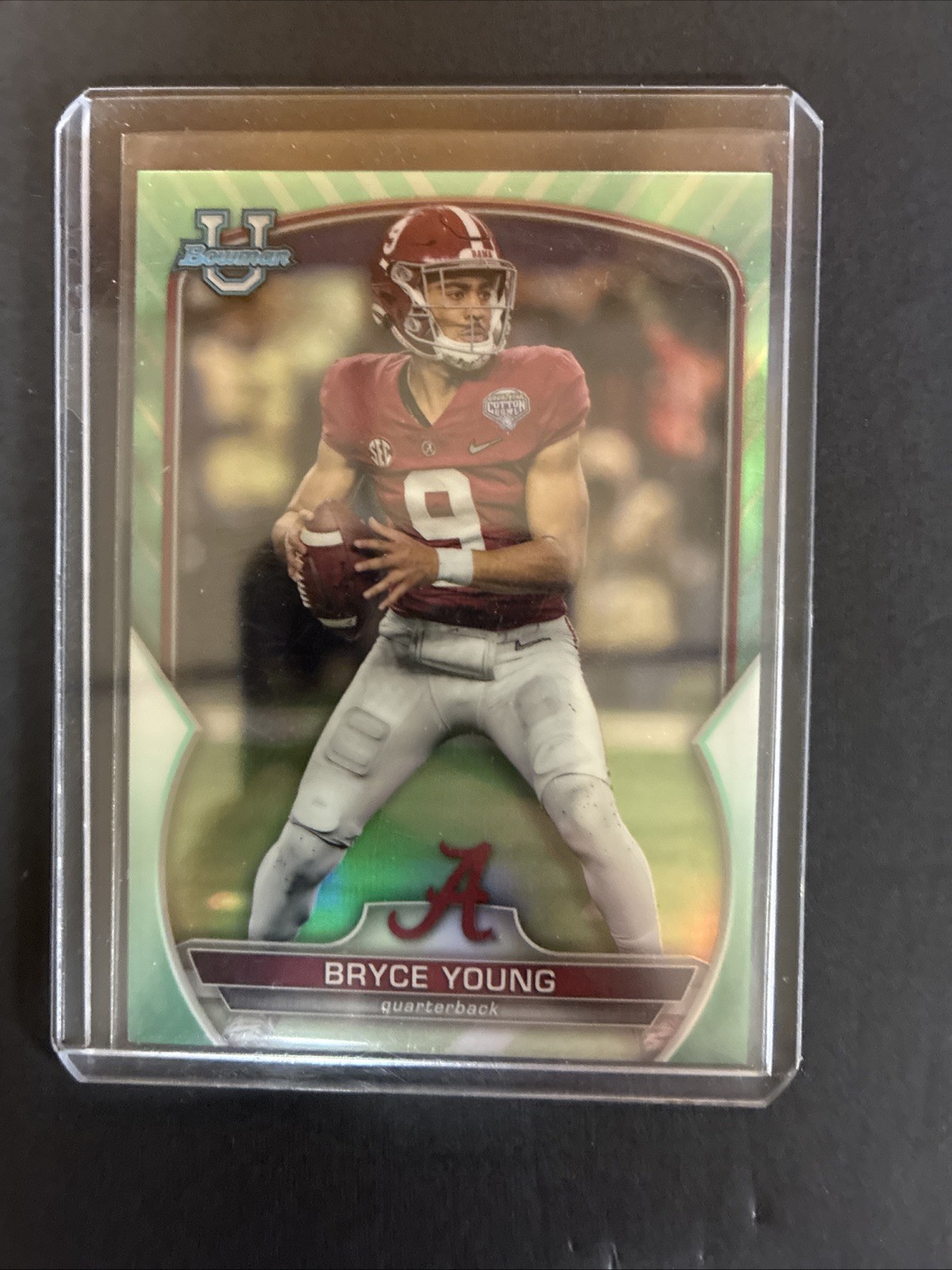 2022 Bowman University Chrome - Bryce Young #1 Aqua Refractor /299 (RC)