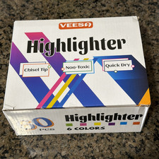 Highlighter 60 pcs. 6 colors Chisel Tip, Non-toxic, Quick dry Vessa
