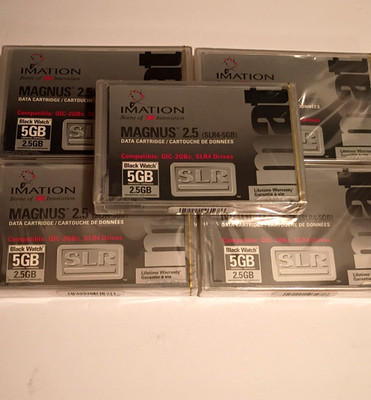 Imation Magnus 2.5 (SLR4-5GB) Data Cartridges  New Lot of 5 Free Shipping