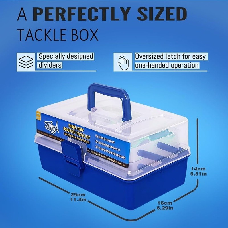 448 pcs Fishing Tackle Box Kit Lures Hooks Weights Pliers Freshwater Saltwater - Image 4