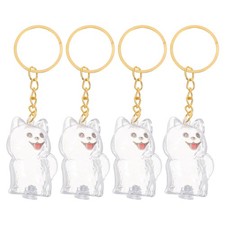 4 Pcs Clear Commemorative Box Pet Hair Storage Capsule Fur Memorial Keychain