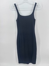 Zara Bodycon Midi Tank Dress Size S Black Balletcore Date Night Minimalist