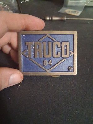 TRUCO 84 Belt Buckle Dyna Buckle Solid Brass Vintage Provo Utah Collection