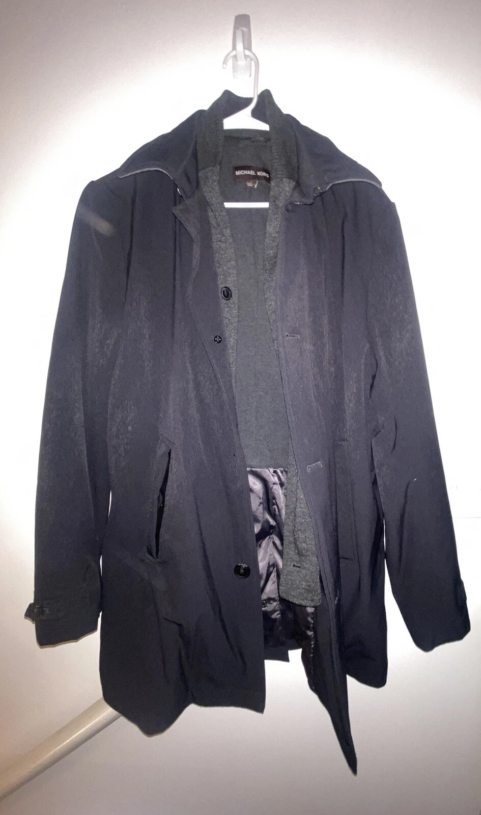 Giacca cappotto invernale uomo Michael Kors taglia grande nero fodera rimovibile
