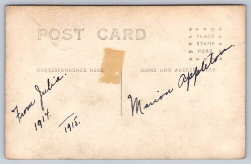 RPPC Family on Porch 1914 Marion Appleton Chicago Illinois Postcard - Picture 2 of 2