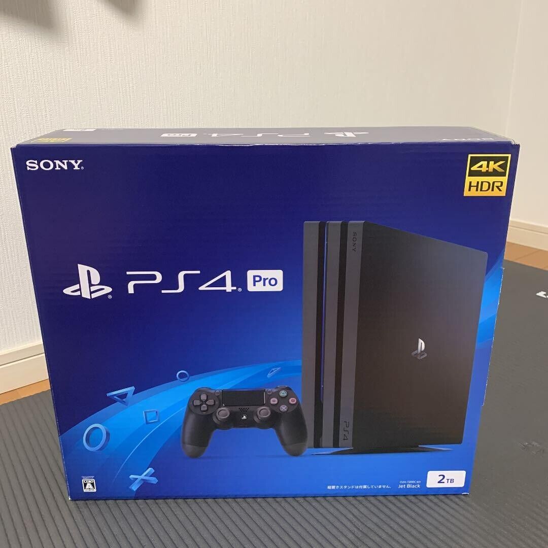 Sony PlayStation 4 PS4 Pro 2TB CUH-7200CB01 Jet Black Game Console Box  Excellent