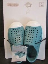 LILY DAN Toddlers Size 5/6 AQUA Slip On COMFORT In Out of Water - Vent