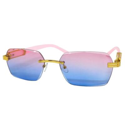 CLASSY Elegant Sophisticated Modern Retro SUN GLASSES Women Gold Rimless Frame Classy Elegant Sophisticated Modern Retro Hip Hop SUN  main image 4