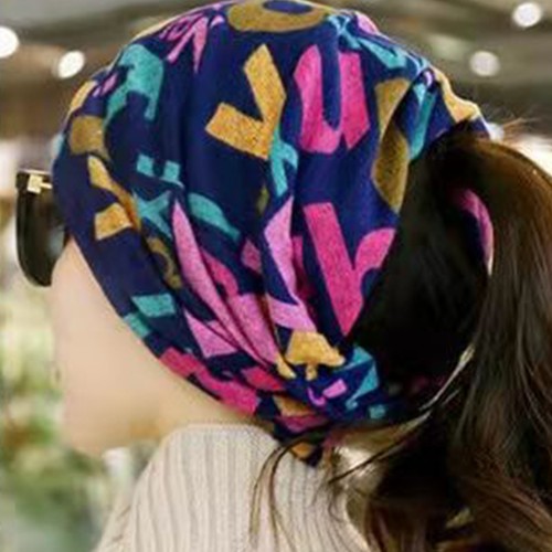 2 in 1 Neckerchief Headband Hat Soft Slouchy Beanie Scarf for Women Girls - Picture 2 of 17