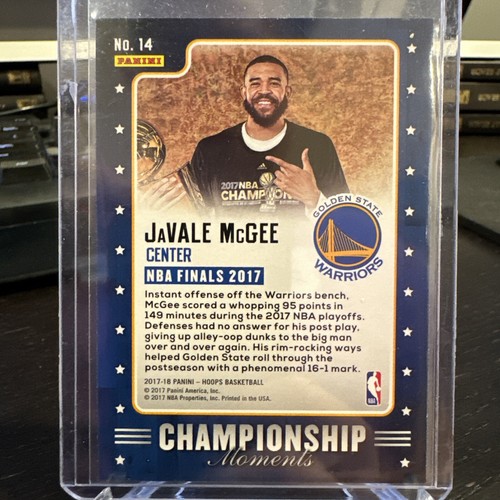 2017-18 NBA Hoops Championship Moments #14 Javale McGee /99 Warriors - VS - Picture 2 of 2