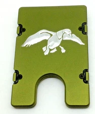 Duck, Aluminum Wallet/Credit Card Holder, RFID protection Green front pocket 
