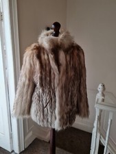 Vintage Mister Monty Racoon Fur Jacket Coat Smart Luxurious Leather High Neck Co