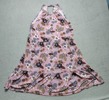 Loft Sleeveless Dress Womens Small Key Hole Floral Dot Design Flare Rayon Blend