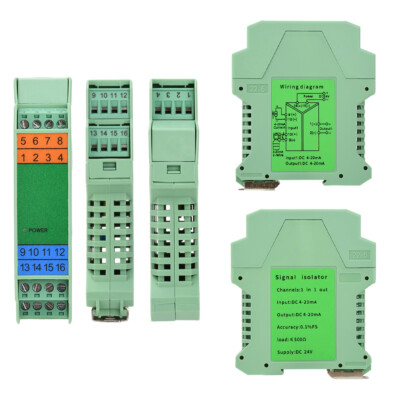 1 IN 2 OUT DC Current Voltage Signal Isolator 4-20mA Analog Signal Transmitter