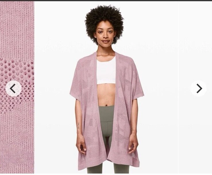 Lululemon Wrap Cardigan Womens OS Dusty Mauve Open Front Poncho Sweater NWOT