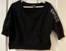 Guess Women  s Black Crop Sweatshirt, M