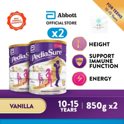 2X Abbott Pedia Sure 10+Optiheight 850g Vanilla Increase Height 10-15 Yrs Old