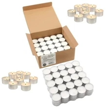 Stonebriar 6-7 Hour Long Burning Unscented Tea Light Candles, White 100 Pack