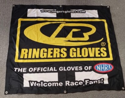 RINGERS GLOVES THE OFFICIAL GLOVES OF THE NHRA BANNER 48x42 Garage Mancave