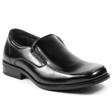 Black Boy's Kids Slip on Loafers Dress Classic Shoes w/ Leather lining Conal