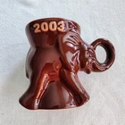 Vintage 2003 Frankoma Mug Brown Elephant GOP Republican Political Pottery Cup