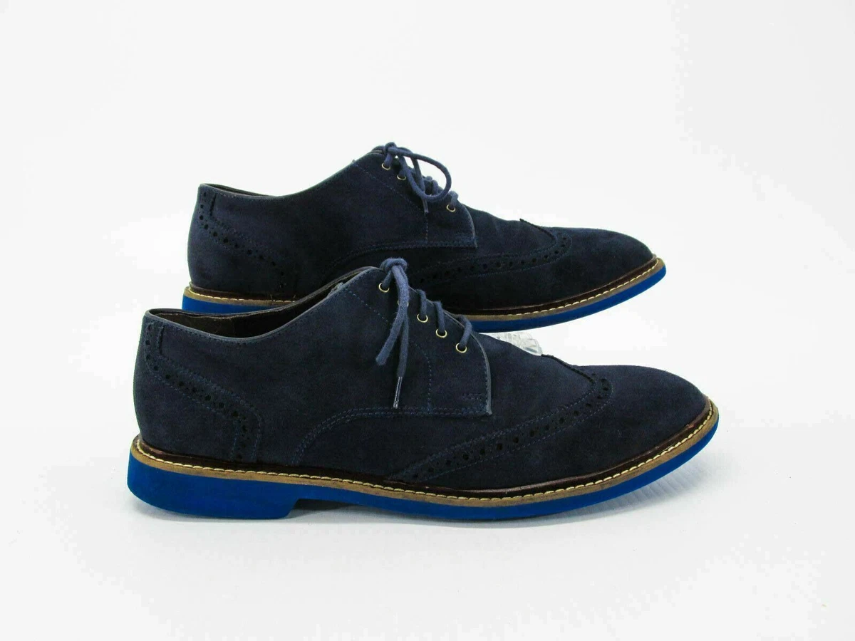 Cole Hans men’s blue suede lace up oxfords Franklin wingtip EUC Men main image 2