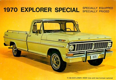 ANTIQUE AUTO, 1970 FORD EXPLORER SPECIAL PICKUP, VINTAGE POSTCARD
