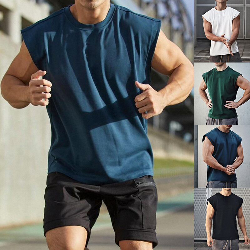 ❀Men Vest Fitness Muscle Tank Tops Sleeveless Workout Gym Sports T Shirt Blouse
