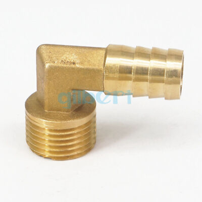 2pcs Fit Hose I.D 16mm Barbed x 1/2'' BSPP Male Elbow Brass Pipe Fitting #F9