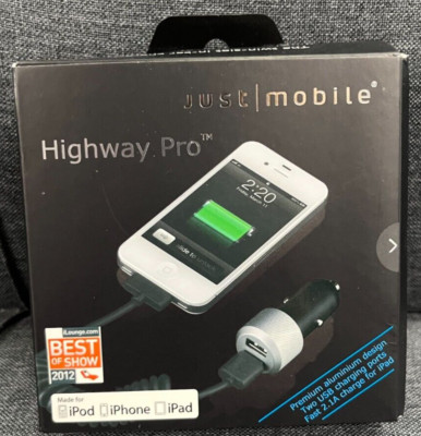 Just/Mobile Highway Pro Iconic Twin-Slot Car Cigarette Charger 2 USB ports New