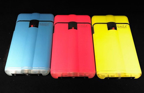3 x Eagle Flame Slim Torch Lighters 3 pack Windproof w/Money Clip fluorescent - Picture 2 of 5