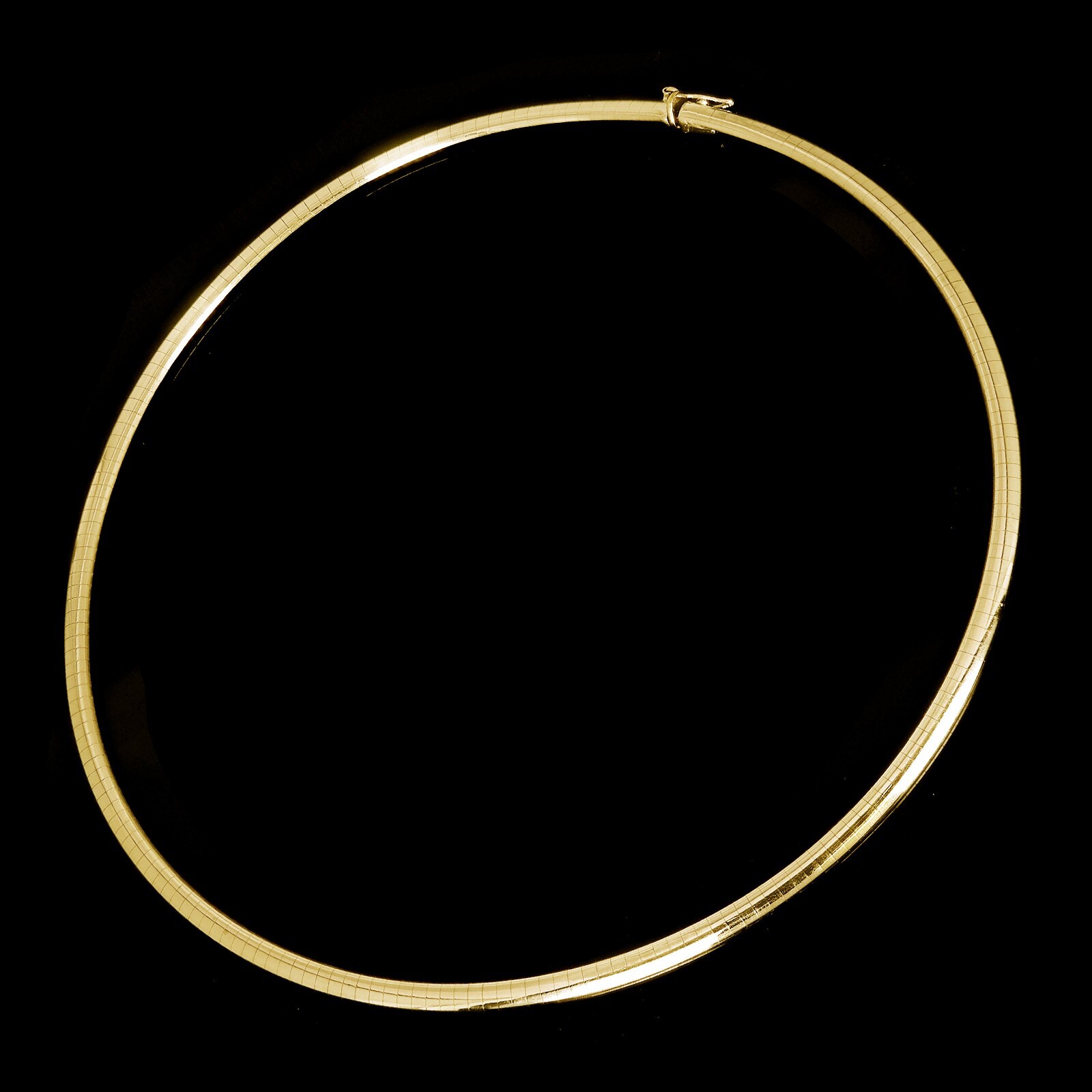 Women's Italian 10k Yellow Gold Omega Necklace Choker 16" 4mm 21.6