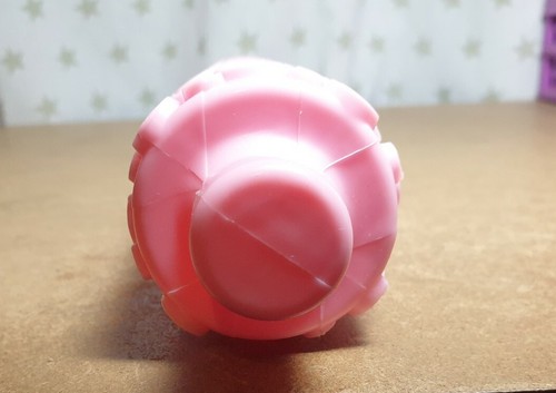 Plastic pink embossed rolling pin. Swirl pattern. 10.5" length. - Picture 4 of 6